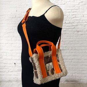 BDG • URBAN OUTFITTERS Camo Cream Shearling Trimmed Bag